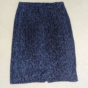 Vineyard Vines Navy Sequin Pencil Skirt